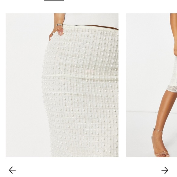 Starlet Pearl Embellished Pencil Midi Skirt Size 12 NWT *flaws* - Picture 5 of 12